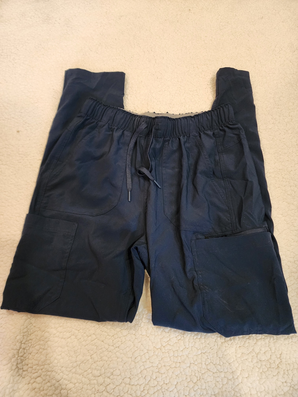 Carhartt Women's Navy Elastic Waist Cargo Scrub Bottoms